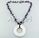 Handmade Amethyst Black Butterfly Shell Necklace