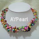 dyed pearl and multi stone necklace