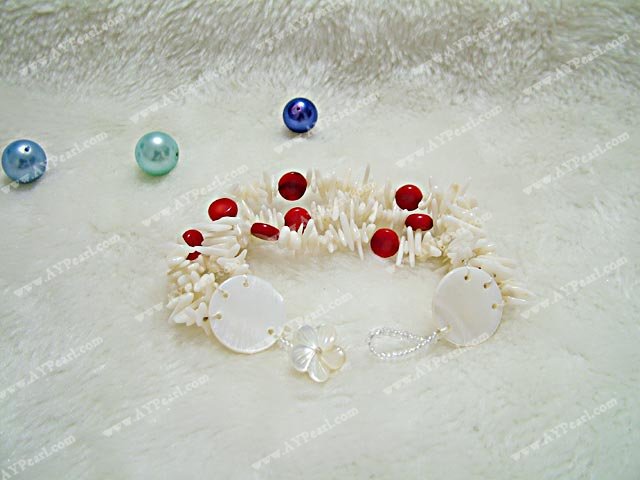 Handmade white coral bracelet