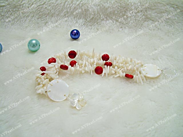 Handmade white coral bracelet