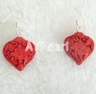 carved lacquer vintage earrings