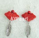 carved lacquer earring Under $ 5