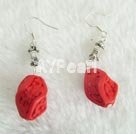 carved lacquer vintage earrings