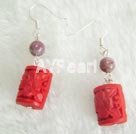 carved lacquer earring