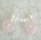 fashion pearl and rose quartz earrings under $ 5