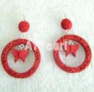 Discount carved lacquer earring