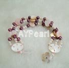 pearl shell flower bracelet