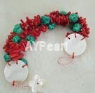 Handmade coral Turquoise bracelet