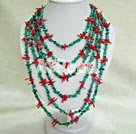coral and turquoise stretch necklace under $ 30