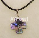 colored austrian crystal cross pendant