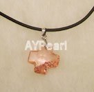 pink austrian crystal cross pendant