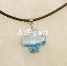 blue austrian crystal cross pendant