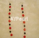 Discount coral and hematite dangle earrings