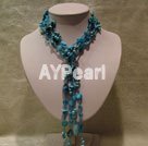 blue pearl shell necklace under $ 15