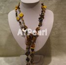 brown tiger eye shell necklace