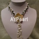 Malachite opal shell necklace