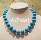 16mm blue turquoise necklace