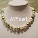 three colored seashell beaded necklace under $ 20