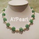 pearl and aventurine necklace