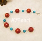 turquoise and sponge coral fashion bracelet