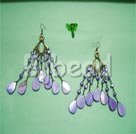 violet pearl shell chandelier earrings with 925 silver hook under $ 5