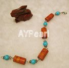 sponge coral and turquoise charm bracelet