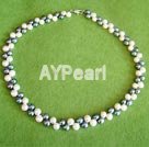 6-7mm black and white pearl necklace