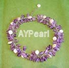 Handmade amethyst pearl necklace