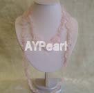 fashion rose quartz necklace