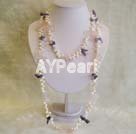 Discount pearl and amethyst and rose quartz necklace