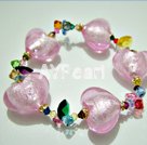 austrian crystal and colored glaze heart bracelet