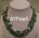 aventurine jades white coin pearls necklace