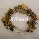 pearl and tiger's eye bracelet under $ 15