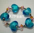 austrian crystal and colored glaze charm bracelet Under $ 20
