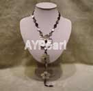 black lip shell flower necklace