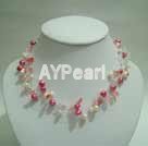 pearl cherry quartz neckalce