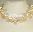 Discount pearl and rose quartz necklace