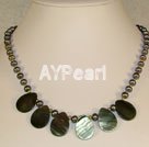Handmade pearl and multicolor shell necklace