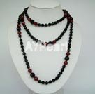 Discount faceted black and red agate necklace