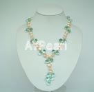 pearl and blue quartz necklace