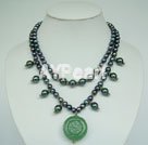 Handmade pearl jade necklace