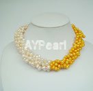 7-8mm collar de perlas trenzado