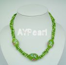 pearl and colored glaze necklace under $ 15