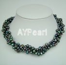 Discount fashion black pearl necklace