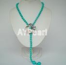 blue turquoise and indian agate flower necklace