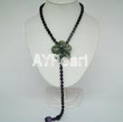 amethyst and indian agate flower necklace under $ 30