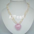 Handmade pearl coloured glaze necklace