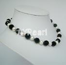 black agate pearl necklace