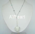 austrian crystal and colored glaze heart necklace