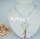 austrian crystal and colored glaze heart necklace under $ 10